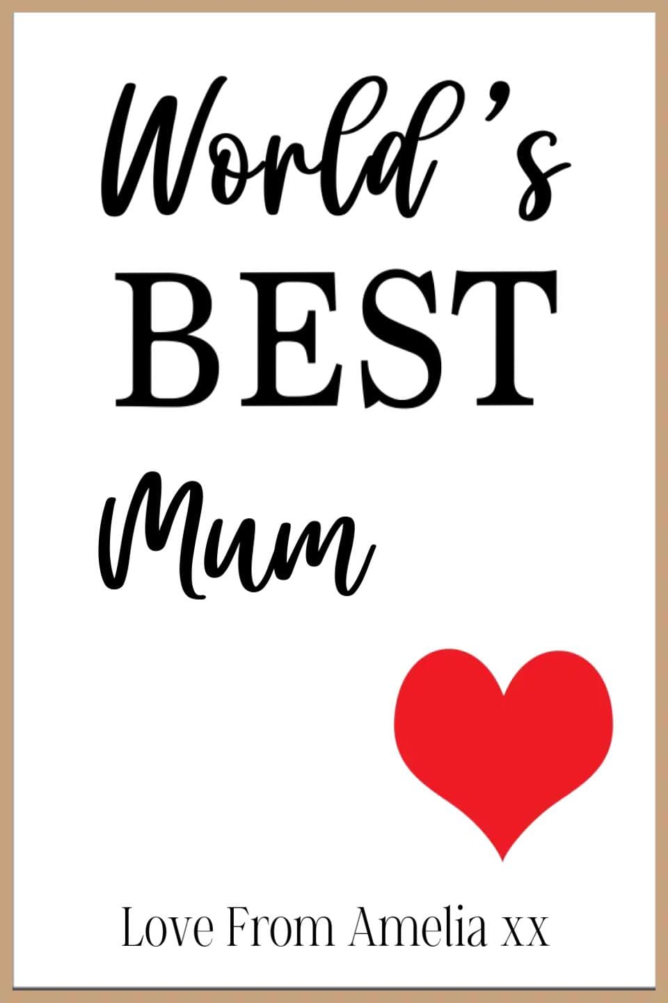 World's Best Personalised Framed Print